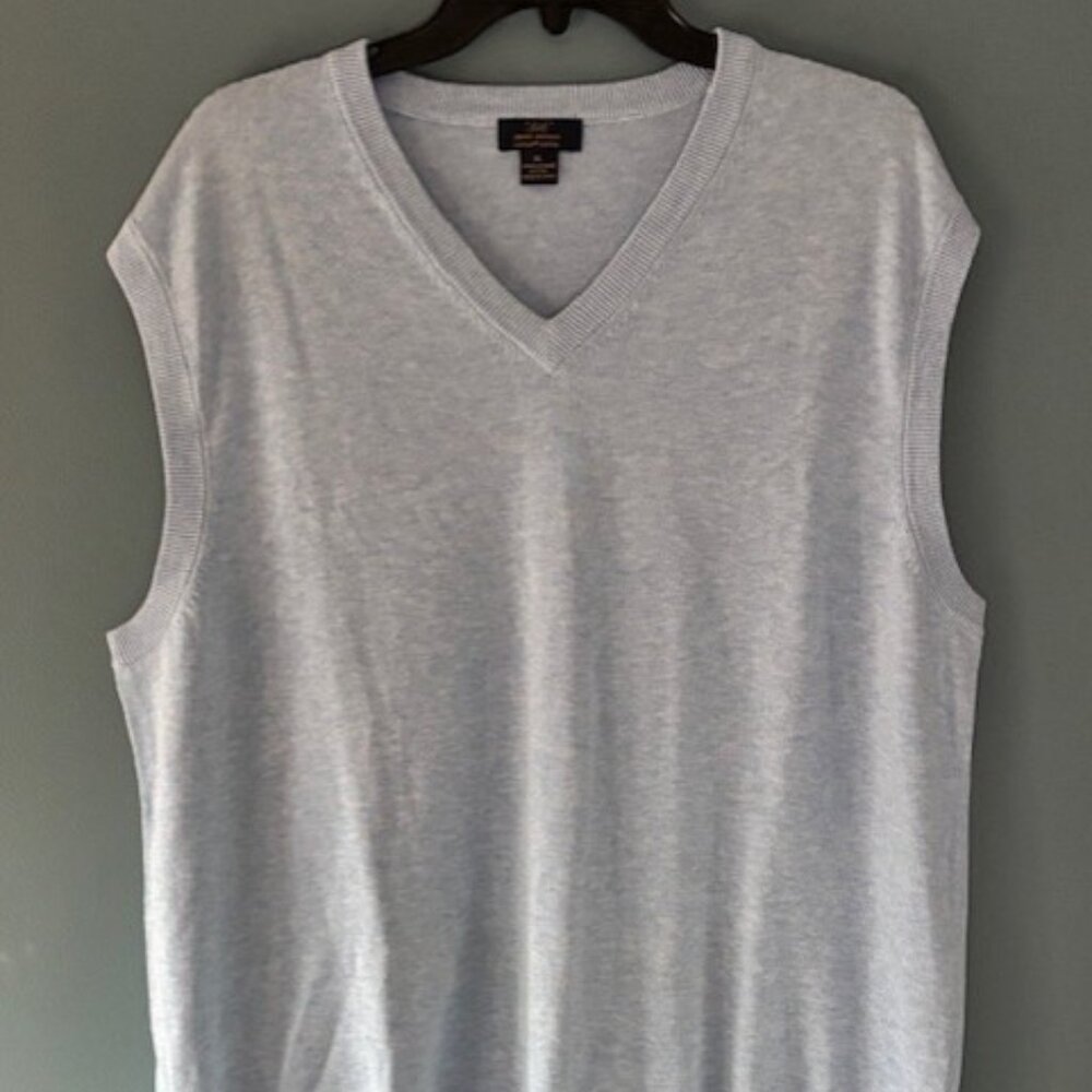 Brooks Brothers XL 100% Supima Cotton V-Neck Sweater Vest Blue Wash Preppy Soft
